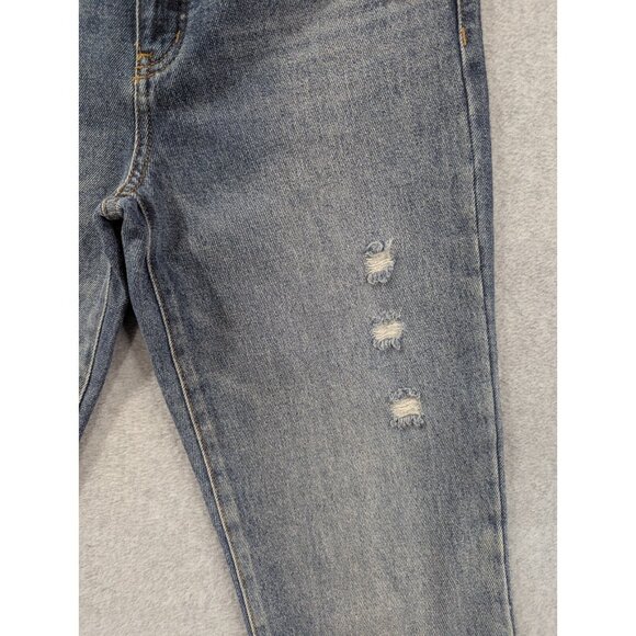 Rewash Jeans Womens Size 1 Blue Distressed Faded Whiskers Classic Straight Boho - Picture 4 of 13